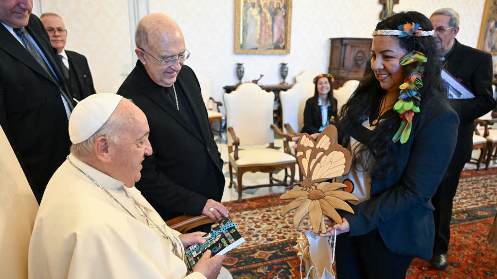 Papst Franziskus empfängt in einer Privataudienz