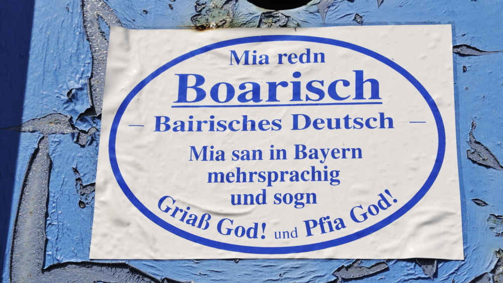 Dialekt Aufkleber in Bayern