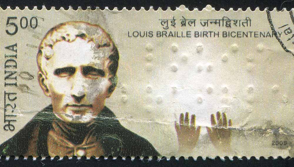 Briefmarke zeigt den 200. Geburtstag von Louis Braille