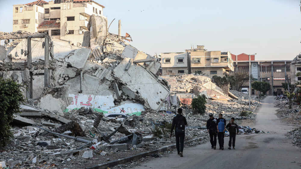 Zerstörte Straße in Gaza-Stadt
